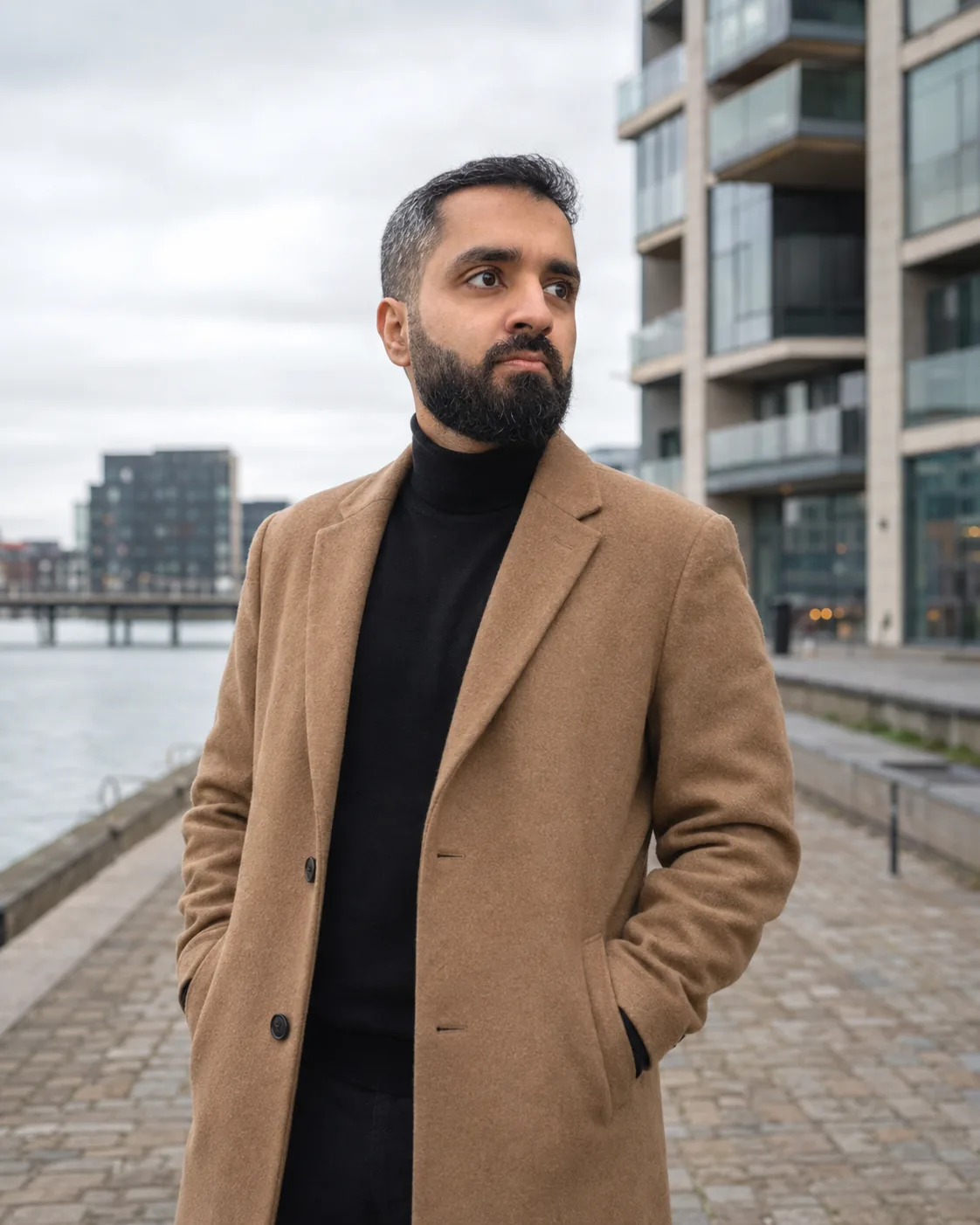 Taimoor Asghar in an urban professional setting